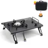 Camp Furniture Camping Vouwen Verwijderbare houten tafel gasfornuis draagbare lichtgewicht BBQ Grill Outdoor Picnic Fishing