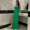 Landebahnkleider grünes elegantes Abendkleid trägerloser langes Ärmel Tanzkleid Saudi -Arabische Frauen tragen elegante Partykleidung 2024 Neu