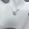 Designer sieraden luxe Vanca accessoires Volledige diamant vlinder ketting dames sleutelbeen ketting v goud niet -vervagende originele buckle luxe romantisch populair