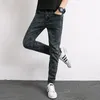 Herren Jeans Schneegrau Denim Männer schlanke fit Hose Baumwollstrecke lange Hosen für männliche klassische tägliche Bleistift ol Arbeit