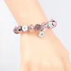 Bracelets de charme Euroan American Trendy Blanc Rose Rose Bracelet DIY CRISTAL CRISTAL FEMMES FOLIE CADEAU D'ANNIVERSAIRE