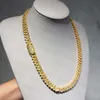 Echtes Labor ausgebaut Hip Hop -Schmuck für Männer 12mm 10k Solid Gold Lab Diamond Cuban Link Kette