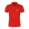 Golf Shirt for Mens Summer Quick Dry Breathable Polo Shirt Fashion Short Sleeve Tops J Lindeberg Golf Shirt Mens T-Shirt 240513