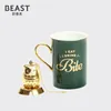 Tassen | Thebeast Nordic INS/brutalistische Knochenporzellanbecher Kaffeetassen) Glas Hochzeitsgeschenk