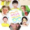 Dricker sugrör nyhet roliga glasögon mjukt diy kreativt rör för barn vuxna