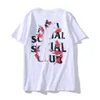 メンズTシャツデザイナートレンディS C ANC ANTI SOCIAL GRAFFITI LETTERSプリント半袖メンズカップルルースTシャツ高品質EURサイズセール