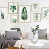 Green Plant Digital Painting Modern Decorated Canvas Leaves Art for Hotel Sofa Wall Decor ZZ