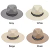 Hombras anchas de sombrero de paja Capa de verano Jazz Panamá Fedora Fashion Travel Sun para mujeres hombres