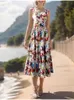 100% coton fête des vacances longue robe mode fleur d'imprimerie vestidos spaghetti sangle extension d'été