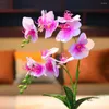 Dekorativa blommor PU Butterfly Orchid Artificial Flower Bonsai Ceramic Vase Set Home Living Room Wedding Decorations Ornament Moth Potting