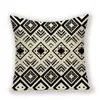 Cuscino bohémien mandala cuscini decorativi casi di divano geometrico a strisce bianche e nere copertura per soggiorno fondama de cojin
