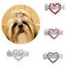 Hundkläder mode mousserande diamant hjärtformade husdjur tillbehör hår dekoration solid långhår hårstrån klipp söt katt och
