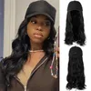 Wig Womens Duck Tongue Hat Simulation Long Hair Big Wave Integrated Fashion Hat Wig