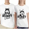 T-shirt pour femmes t-shirt husky chien sibérien husky maman papa hommes femmes drôle husky face têtes graphiques modes de mode harajuku strtwear ts y240509