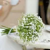 Fleurs décoratives Floral 32 cm Fleur bébé Décoration artificielle Breath Gypsophila Vase 12pcs / Bouquets Bouquets Bride Wedding Home White