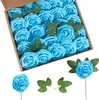 Rose Fleurs artificielles 25pcs mousse fausse roses bouquets bouquets centres