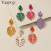 Dangle Earrings Fashion Metal Flower Drop For Women Stainless Steal Geometric Long Big Crystal Earring Grils Vintage Brincos