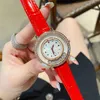 Fashion Diamond Womens Watches Top Brand Кожаный ремень 32 мм роскошные леди часы хрустальные наручные часы для женщин день рождения день Святого Валентина Рождественский подарок Relojes Mujer