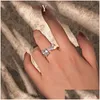 Rings Cute Bling Zircon Stone Adjustable Sier For 925 Sterling Women Engagement Fashion Jewelry 2021 Trend Drop Delivery Ring Otful