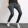 Herren Jeans Schneegrau Denim Männer schlanke fit Hose Baumwollstrecke lange Hosen für männliche klassische tägliche Bleistift ol Arbeit