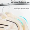Hangers 1 pack plastic kledinghanger non -slip met rubberen grip en 360 graden roterende haakruimte spaar voor kast garderobe opslag