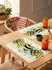Tavolo tavolino api ad acquerello foglie di eucalipto foglie margherite da cucina gialla tazza da tazza tazza di battissima tamponi di caffè da caffè 4/6pcs desktops