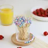 Forks 300pcs Wood Cocktails Sticks Fruit Picks Party Cocktail For Drinks Skewers Fancy Sushi