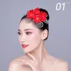 Haarclips Danz Elegant Schleier Rand Hats Headschmang Stage Performance Head Blume Tiara Erwachsene weibliche Tänzerzubehör