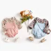 Rompers Sanlutez Flower Baby Girls Ajustement Princesse Coton Coton Automne Spring Baby Clothing Coins à manches longues Citel2405