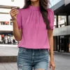 Women's T Shirts Shirt Dresses For Women 2024 Fashion Solid Temperament Casual Loose Short Sleeve Top Mujer