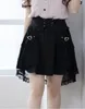 Röcke Lolita Girl süße mehrschichtige Spitze Ruffenrock für Frauen 2024 Sommer Japanischer Stil süßes schlankes schwarzes kurze Damen