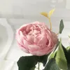 Dekorativa blommor 30 cm rosrosa siden Peony Artificial Bouquet 5 Big Head och 4 Bud Fake For Home Wedding Decoration Inomhus