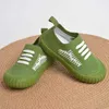 Sneakers Indoor and outdoor unisex childrens breathable knitted slider casual sports shoes spring green childrens walking shoes E8227 d240513