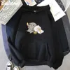 Sweats à capuche pour hommes Sweatshirts pêche chat mignon imprimé plus taille à sweat à sweat de taille belle slve long hommes femmes couple swetshirts harajuku unisexe strtwear t240510