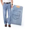 Jeans masculin 2024 Luxury Luxury mince stretch stretch pantalon droit denim Lyocell Tabillère Business Tableau des concepteurs de l'homme