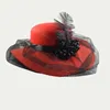 Cappello di berretti con affascinante velo per donne con lanatta da sposa da sposa