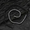 New Design 3mm White and Black Round Zircon Tennis Necklace Black Gold Plated 4 Claw Setting Iced Out CZ Choker for Men Women