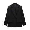 Women's Suits Women Fashion With Pockets Solid Double Breasted Blazer Vintage Long Sleeves Notched Neck Female Office Lady Outfits