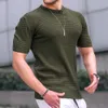 2024 New Spring/Summer Men's Small Checkered T-shirt Round Neck Casual Trendy Top M513 26