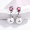 Boucles d'oreilles en peluche édition de The Blue Crystal Pearl Femme Amethyst Auder Zircon Long Fashion Jewelry