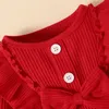 Ensembles de vêtements en 3 pièces pour bébé Vêtements bébé arc rouge top love pantalon imprimement décontracté vêtements bébé nouveau-né les vêtements 3m 6m 12ml2405