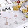 Party Favor 12 PCS COLET SHAPE Numéro Nom Nom Carte Holder Memo Po Stand Clip pour les favoris de mariage Rose Gold