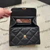 Cosmetic Case Vanity Box With Mirror Lightweight Versatile Makeup Mobile Storage Bag Card Holder Top Leather Handle Gold Chains Crossbody Lambskin Purse 20x12cm