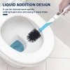 Wasserspray Silikon -Toilettenbürste 40 cm langes Griff nachfüllbar TPR mit Wallmounted Badezimmerreinigungszubehör 240422