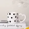 Kupalar Orijinal Tasarım Siyah ve Beyaz Ekose Kupa Seramik Kupa Kahve Çay Bardağı Komik Çift Hediye Vermek