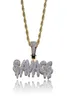 Hip Hop Iced fora da CZ Full Cz Stone Gold Plated Pendant Pingnder Colar9767297