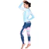 Frauen Badebekleidung Sabolay Frauen Lycra enge Langarm -Surfanzug Anzug Rashguards Badeanzug Hautschutzwache Schwimmhemdhosen Hemdhosen