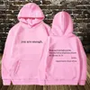 Men's Hoodies Sweatshirts Dear Person Behind Me Hoodies with Kangaroo Pocket Man Pullover Vintage Aesthetic Hoodie with Words on Back Unisex Trendy Hoody T240510