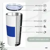 Tasses tasses 20oz russie tasses blanches-bleu voyage tasse portable portable en acier inoxydable café gobelet