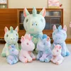 Dessin animé rêve coloré assis Unicorn Fur Doll Rainbow Angel Pegasus Toy Toy's Birthday Gift